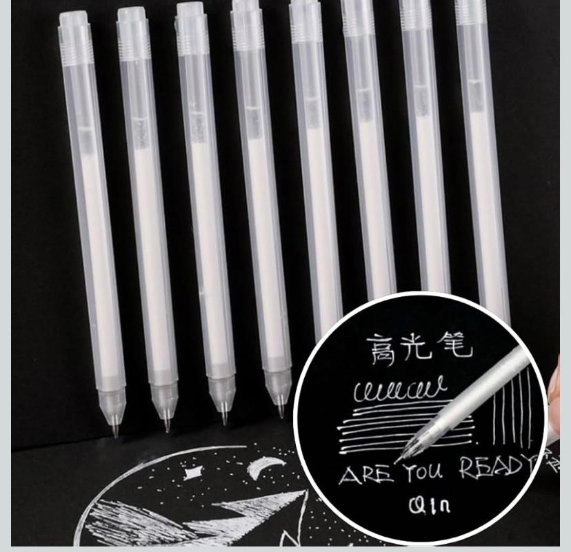 White Highlight Gel Pen | 6pcs