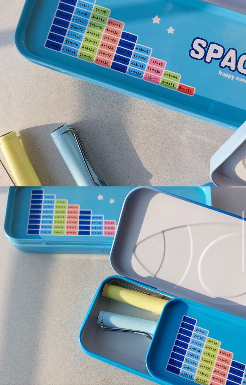 Space Theme Metal Pencil Box