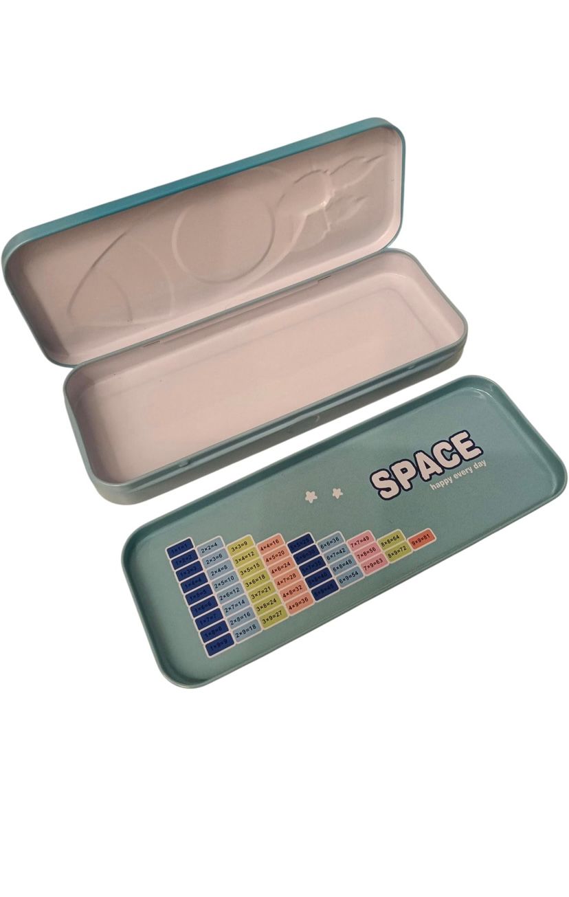 Space Theme Metal Pencil Box