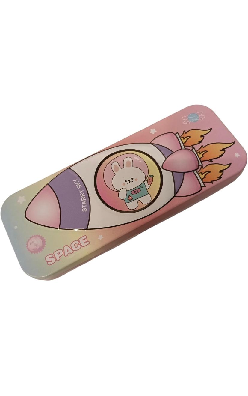 Space Theme Metal Pencil Box