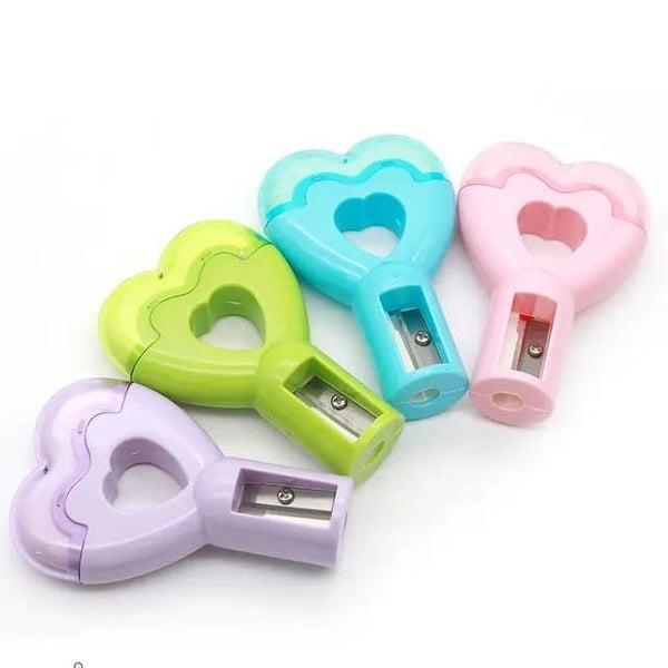 Lovely Heart Pencil Sharpener With Eraser | Set of 2pcs