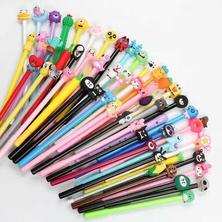 Mix Fancy Gel Blue Pen | Set of 12pcs