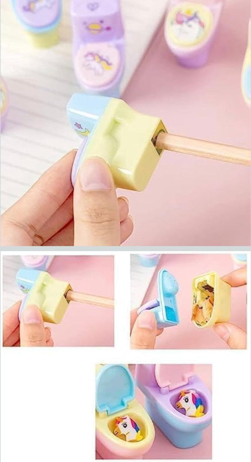 Toilet Shaped Sharpener with Eraser