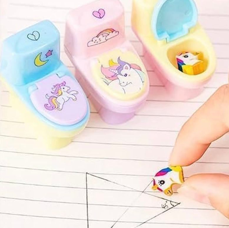 Toilet Shaped Sharpener with Eraser