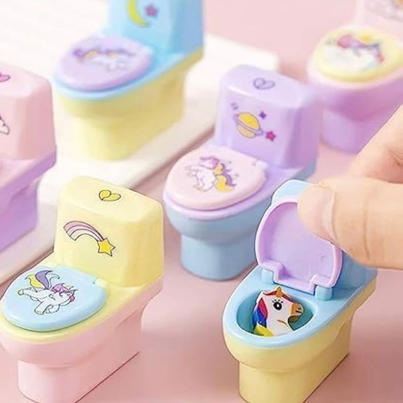 Toilet Shaped Sharpener with Eraser