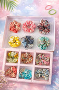 Printed Satin Scrunchies for women girls | 6pcs