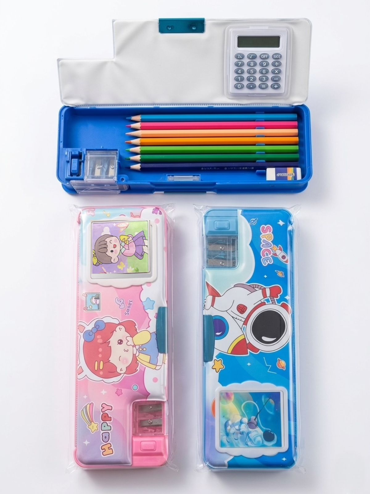 Pencil Box with Calculator & Dual Sharpener